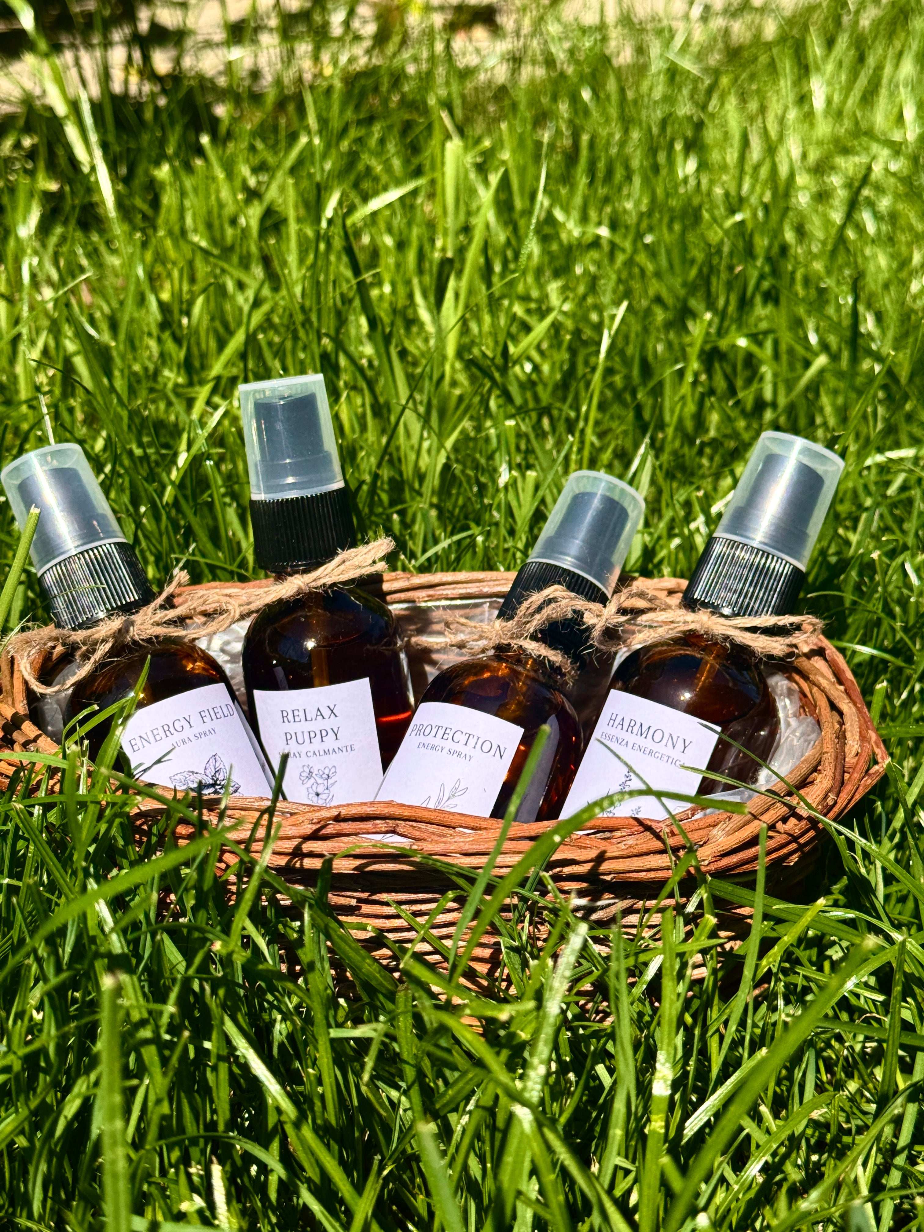 Spray con oli essenziali, cristalli e Reiki