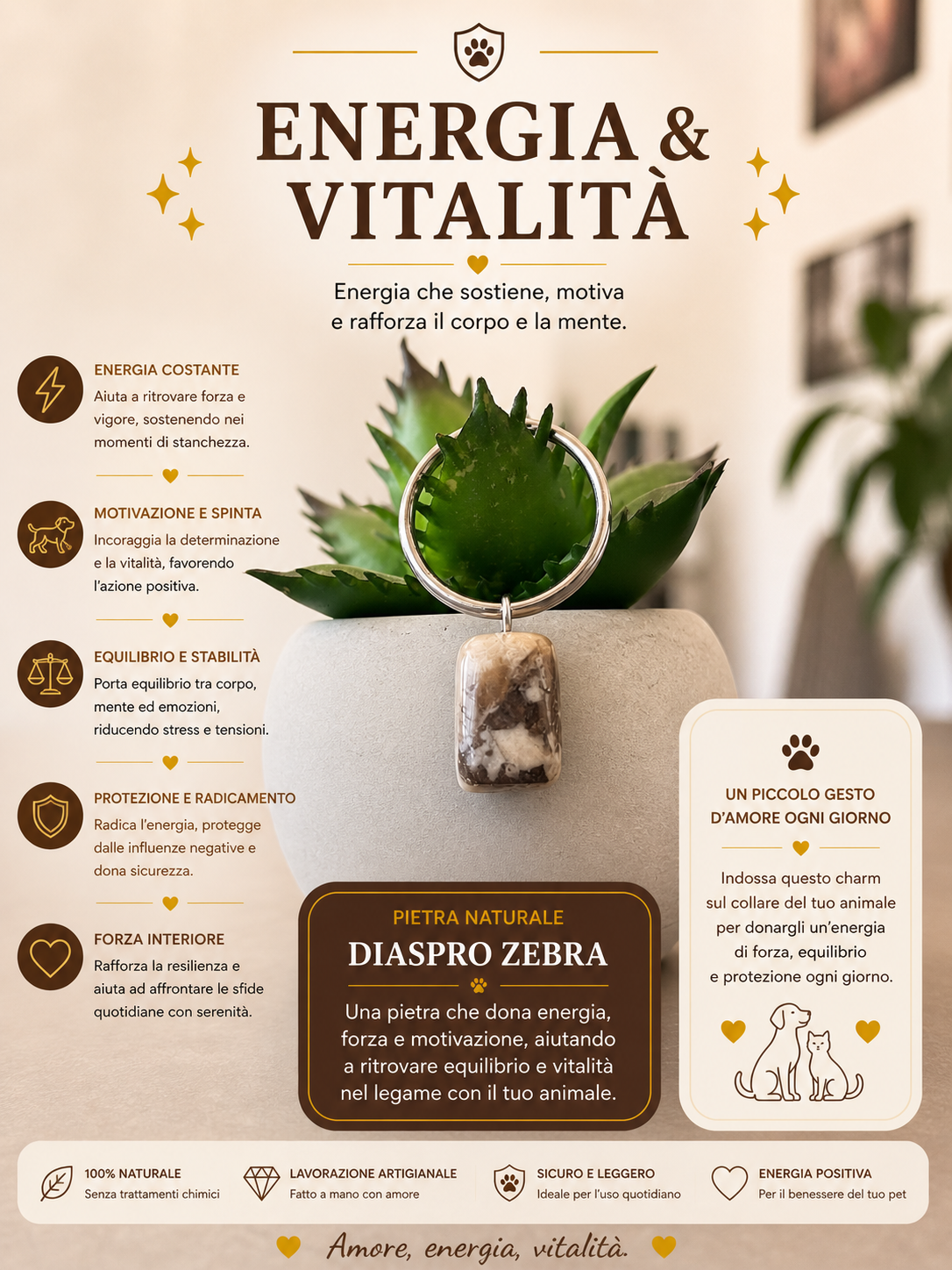 Charm - energia e vitalità - diaspro zebra