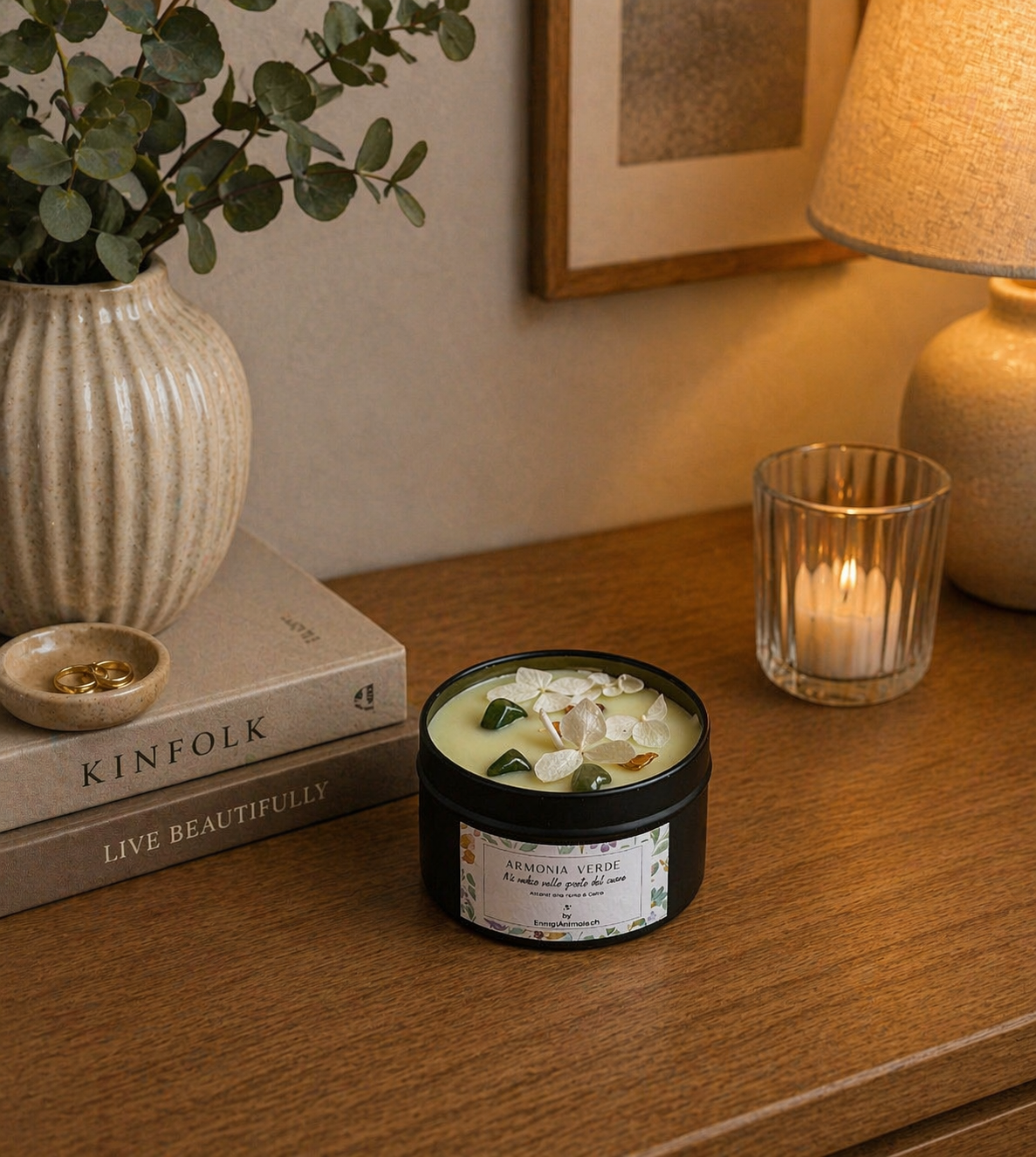 CANDELE ENERGETICHE CON CRISTALLI E PROFUMI NATURALI