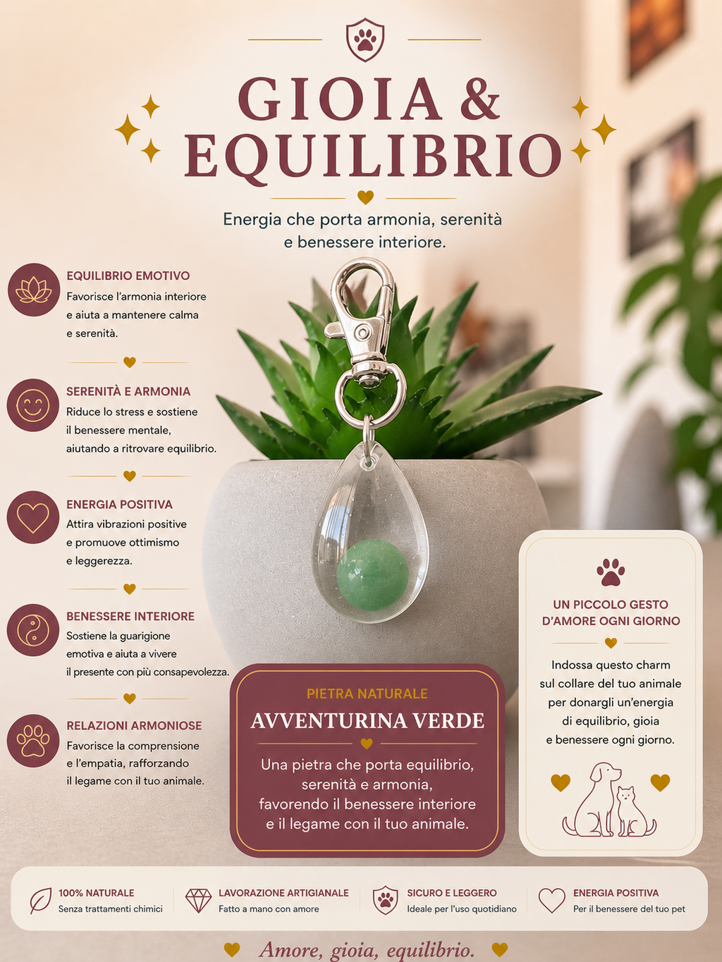 Charm - Gioia e equilibrio - avventurina verde