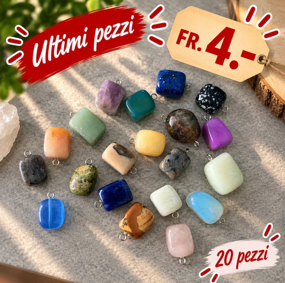 Set di ciondoli di pietre (20 pz)