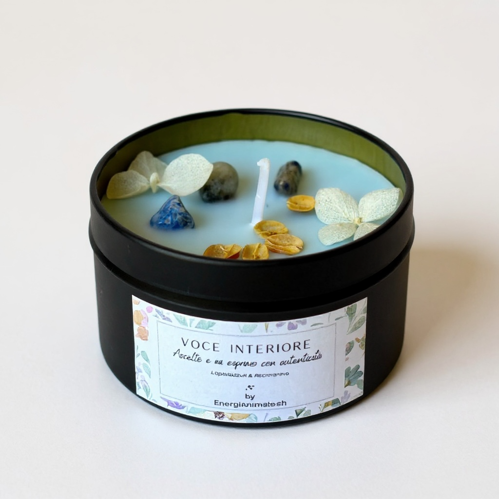 CANDELE ENERGETICHE CON CRISTALLI E PROFUMI NATURALI