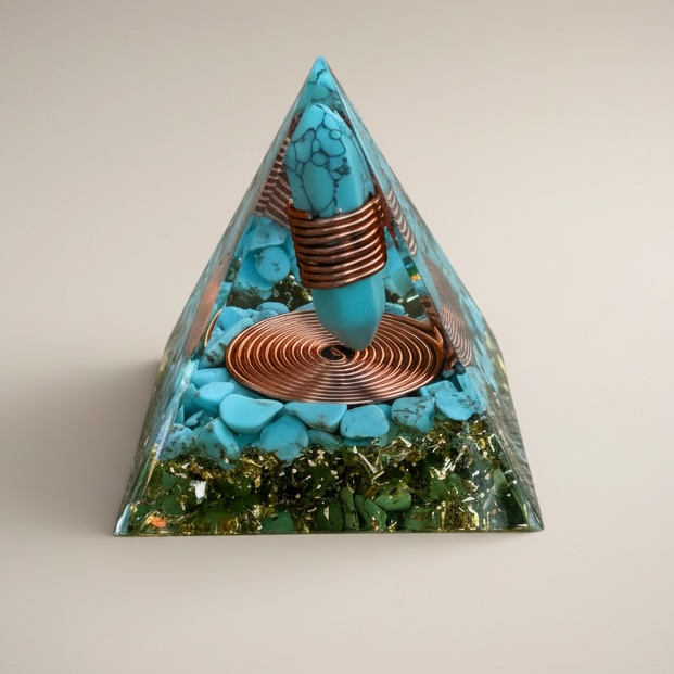 Piramide Orgonite Turchese – Protezione & Equilibrio
