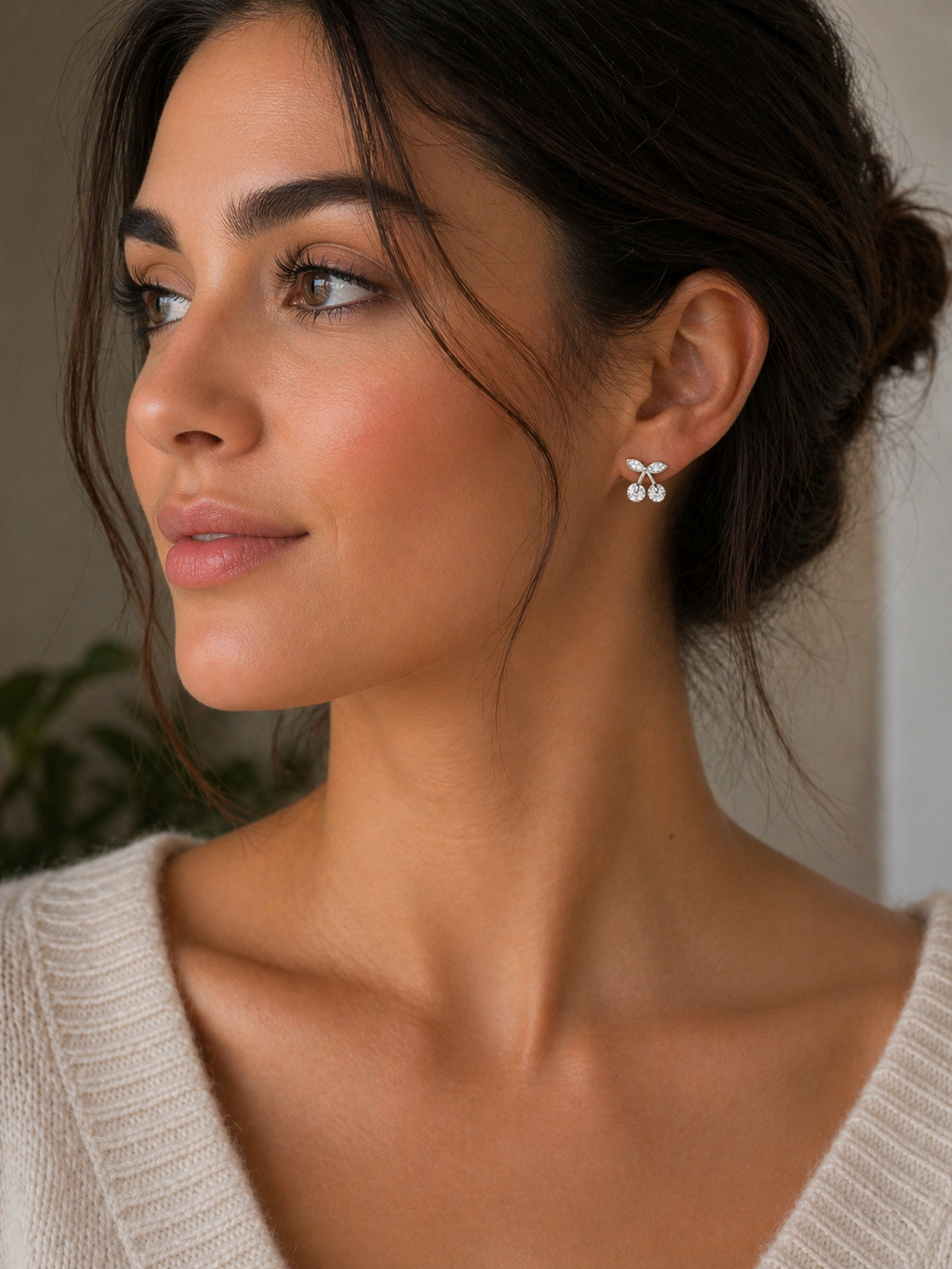 ORECCHINI CILIEGIE IN ARGENTO 925 CON ZIRCONI